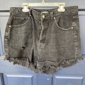 wild fable Black Distressed Frayed Hem Jean Shorts